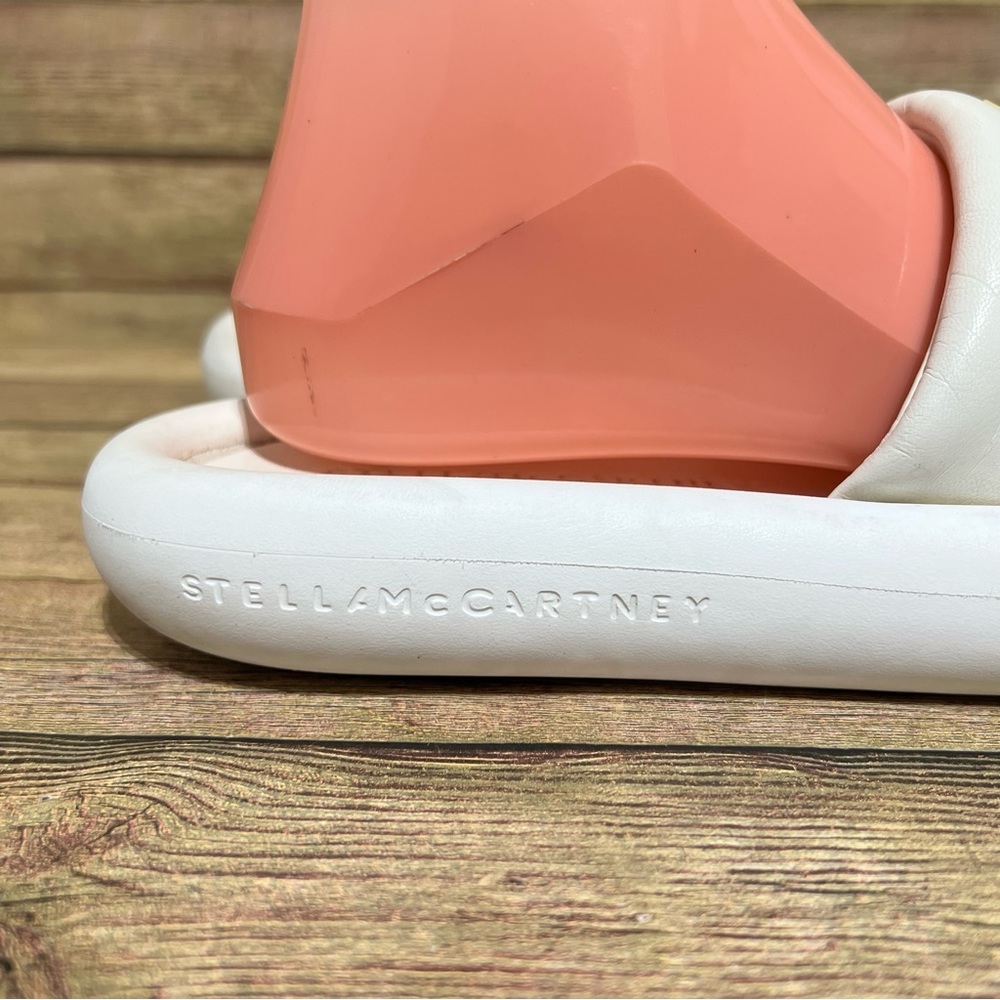 Stella Mcartney White Vegan Leather Padded Pointed Slide Sandals - Picture 4 of 9